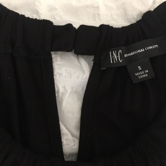 INC Black and White Sleeveless Asymmetric Top - Picture 4 of 4